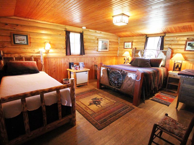 log cabin two beds