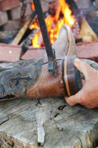 branding a cowboy boot