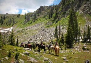 pack trip with horses