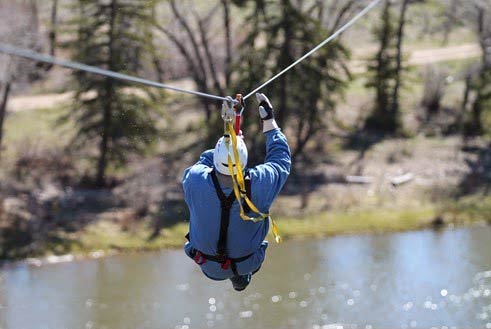 back view from zipline